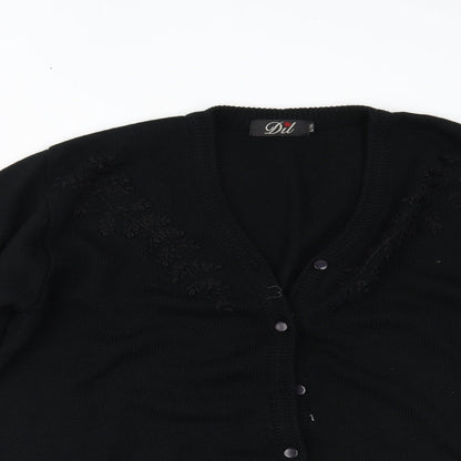 Dil Womens Black   Cardigan Jumper Size XL