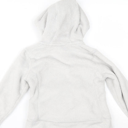 DECATHLON Girls White   Full Zip Hoodie Size 8 Years