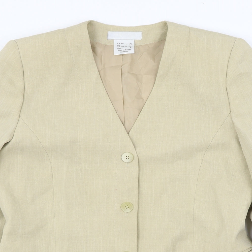 La Boutique Womens Beige   Jacket Blazer Size 12