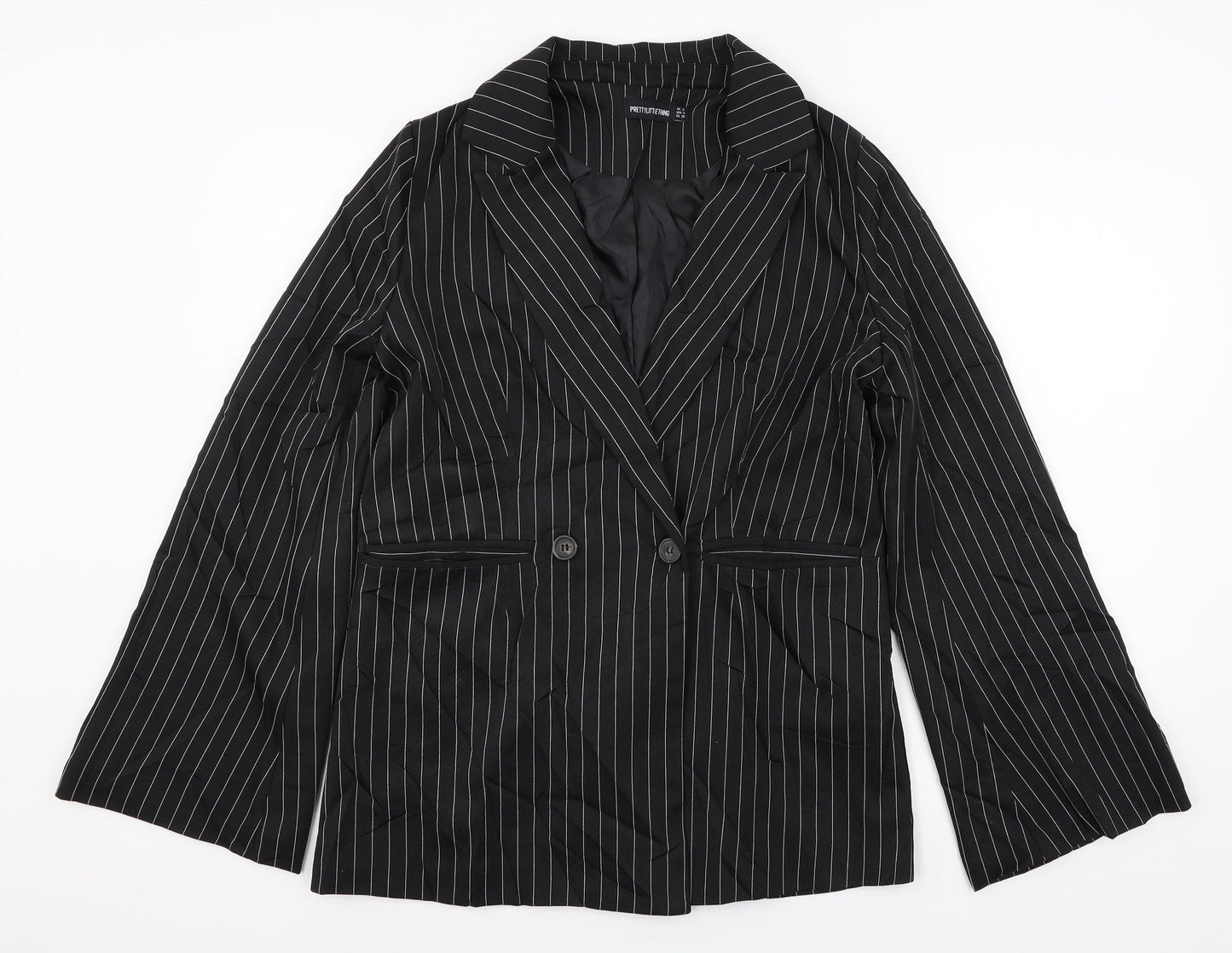 Womens UK Size 8 PRETTYLITTLETHING Black Jacket