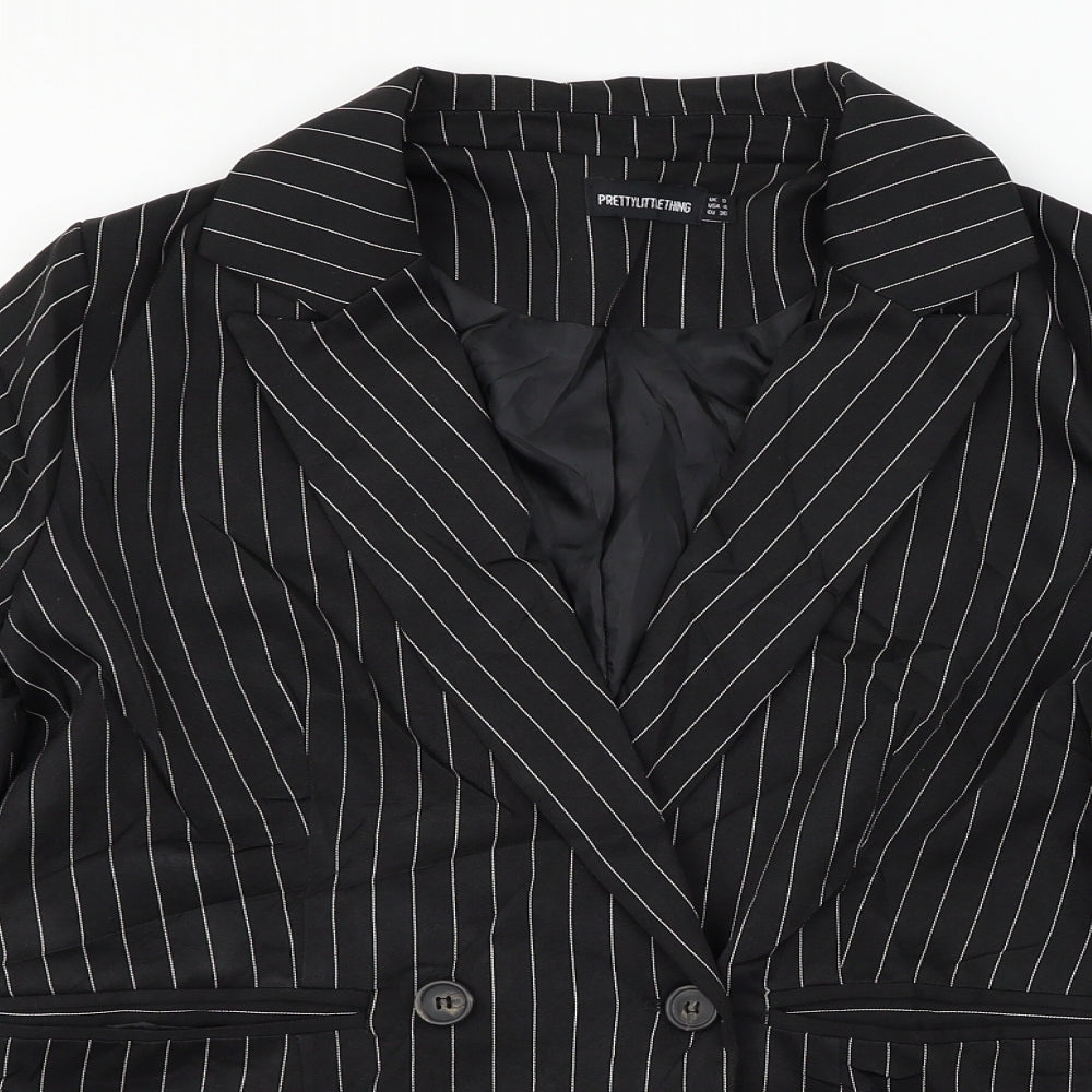 Womens UK Size 8 PRETTYLITTLETHING Black Jacket
