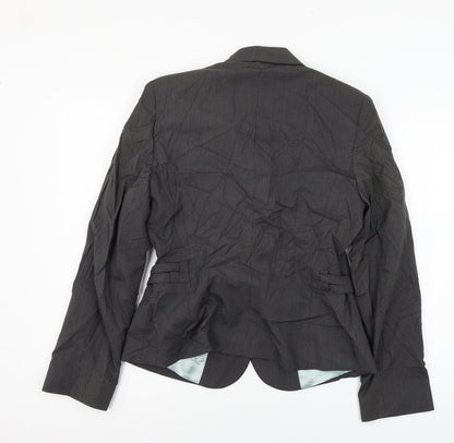 NEXT Womens Grey Striped  Jacket Suit Jacket Size 12