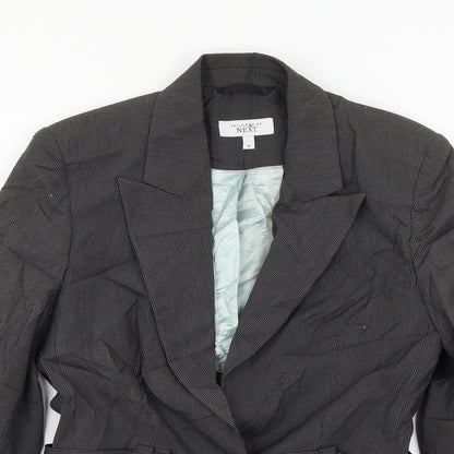 NEXT Womens Grey Striped  Jacket Suit Jacket Size 12