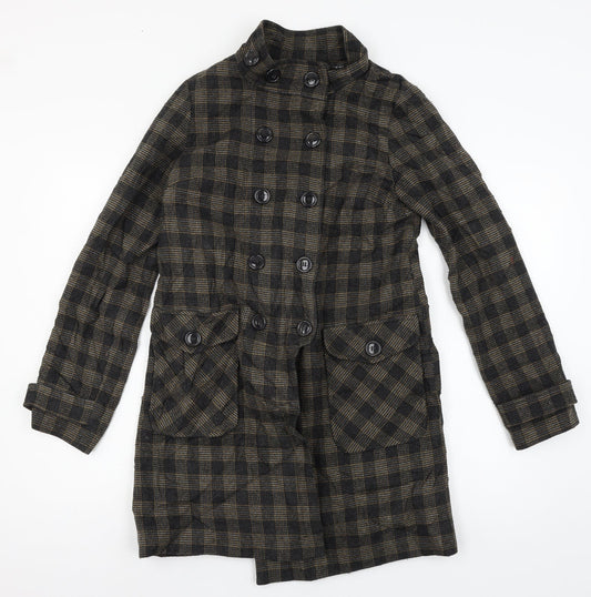 Womens UK Size 8 Topshop Brown Overcoat