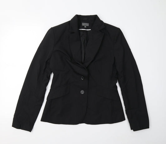 Mexx Womens Black Striped  Jacket Suit Jacket Size 10
