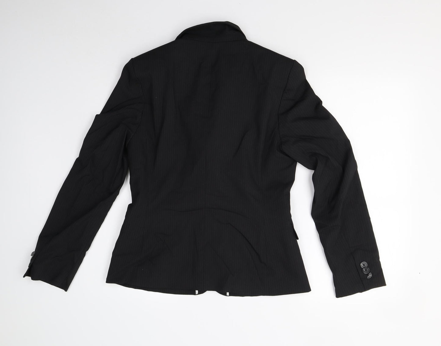 Mexx Womens Black Striped  Jacket Suit Jacket Size 10