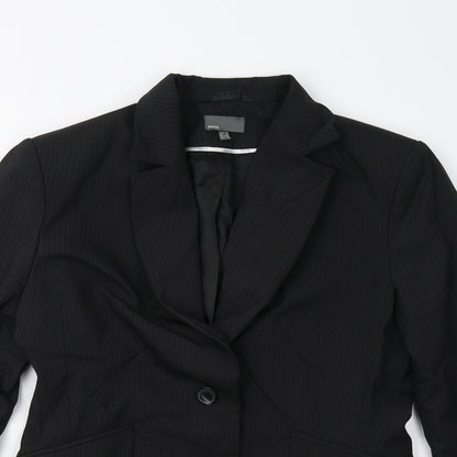 Mexx Womens Black Striped  Jacket Suit Jacket Size 10