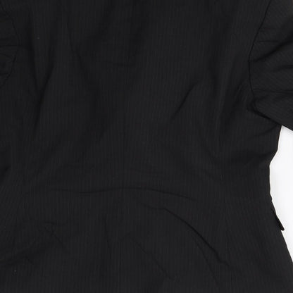 Mexx Womens Black Striped  Jacket Suit Jacket Size 10