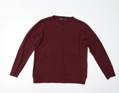 M&S Mens Red  Knit Pullover Jumper