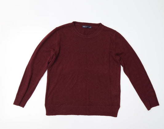 M&S Mens Red  Knit Pullover Jumper