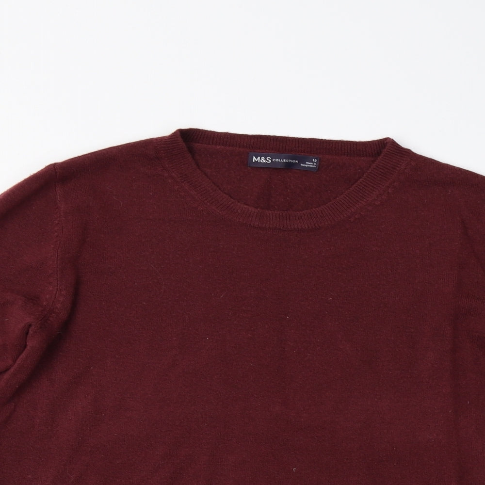 M&S Mens Red  Knit Pullover Jumper