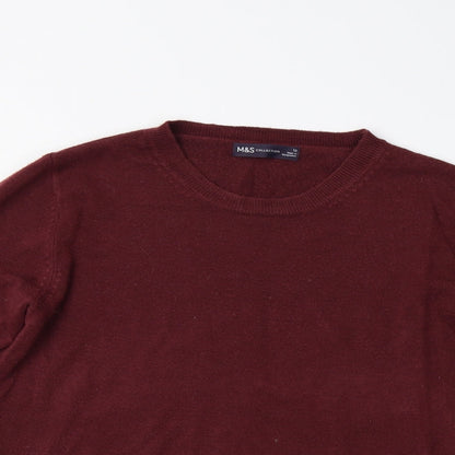 M&S Mens Red  Knit Pullover Jumper