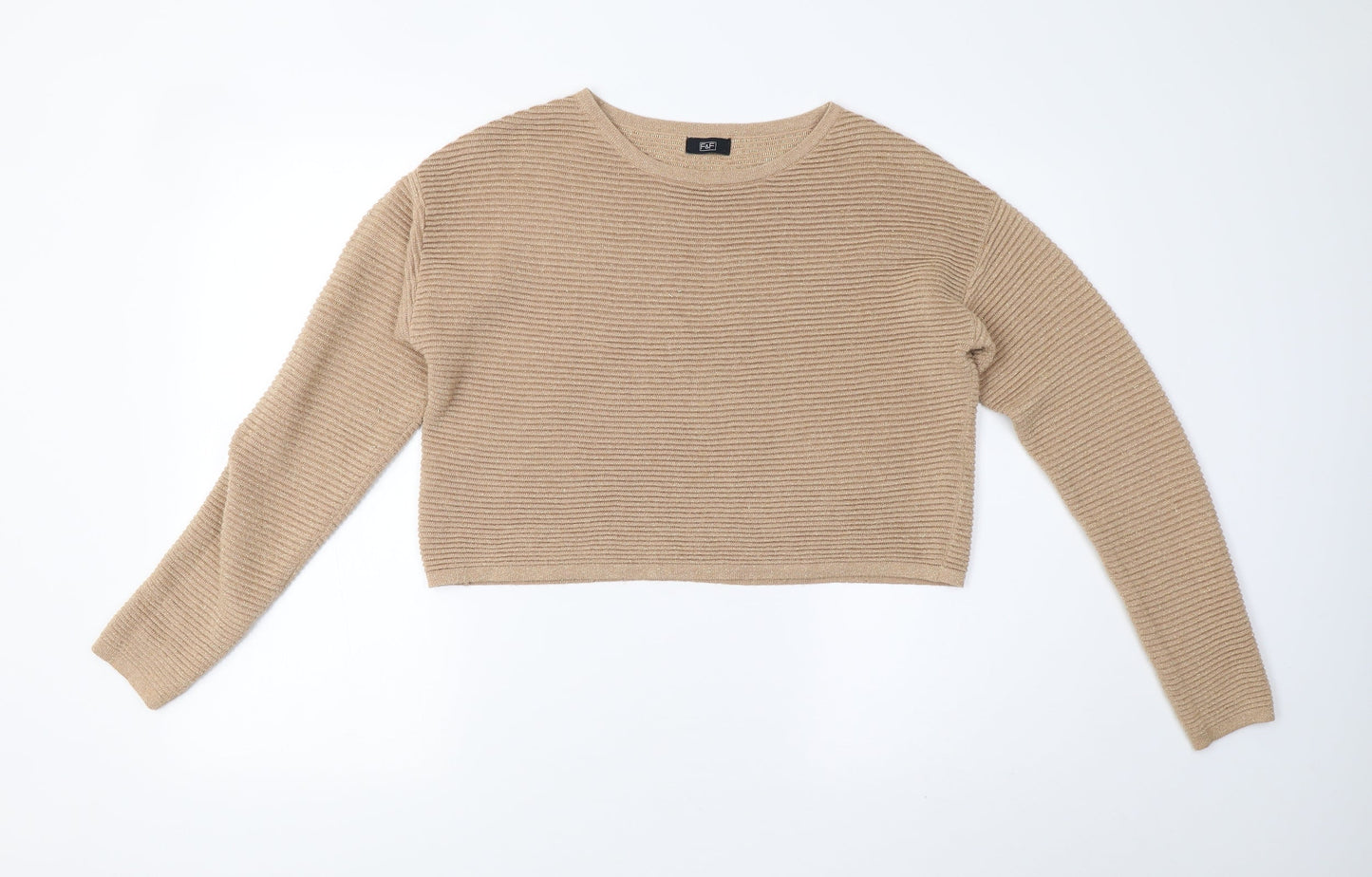 F&F Womens Gold  Knit Pullover Jumper Size 12