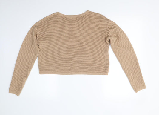 F&F Womens Gold  Knit Pullover Jumper Size 12