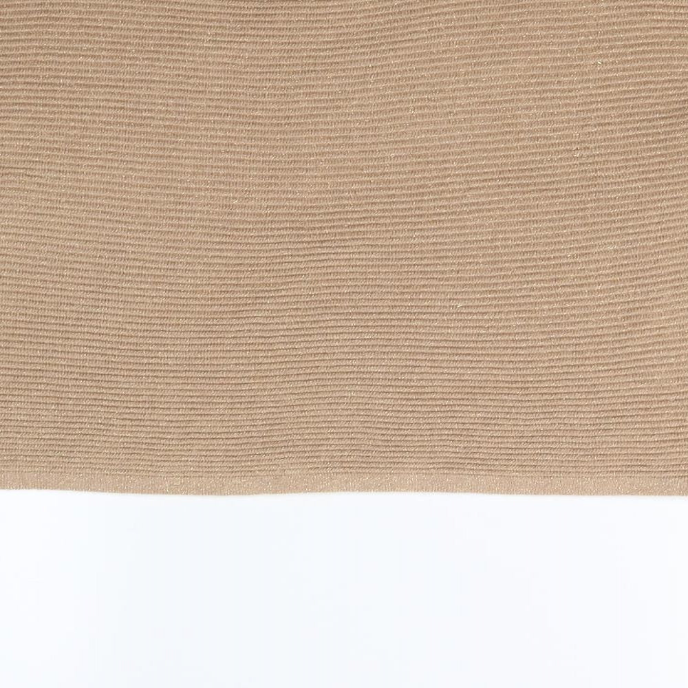 F&F Womens Gold  Knit Pullover Jumper Size 12