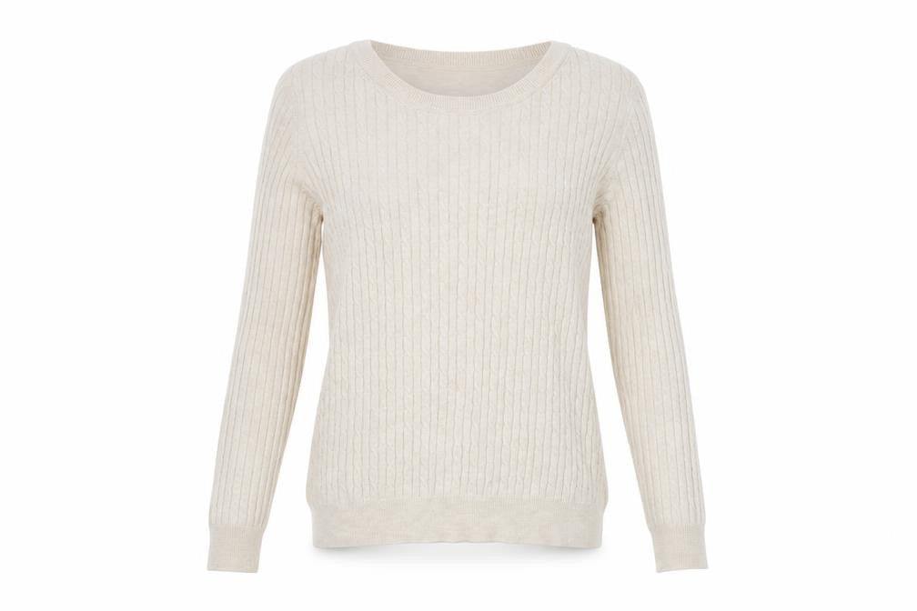 Womens UK Size 10 F&F Beige Pullover Jumper