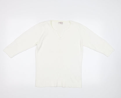 Womens UK Size M Bonmarché White Pullover Jumper
