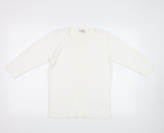 Womens UK Size M Bonmarché White Pullover Jumper
