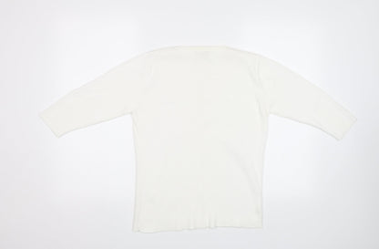 Womens UK Size M Bonmarché White Pullover Jumper