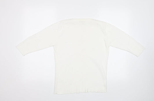 Womens UK Size M Bonmarché White Pullover Jumper