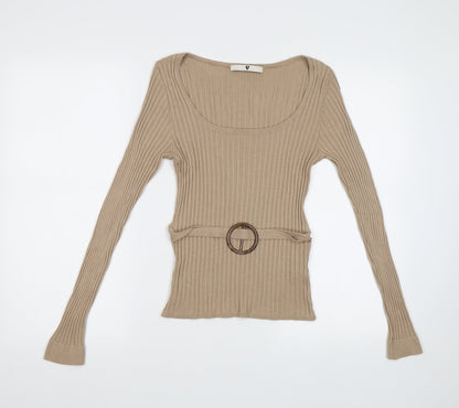 Womens UK Size 12 Very Beige Pullover Jumper