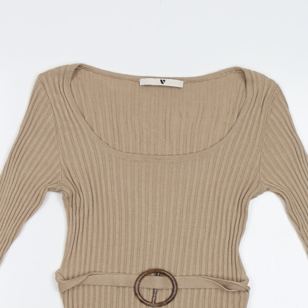 Womens UK Size 12 Very Beige Pullover Jumper