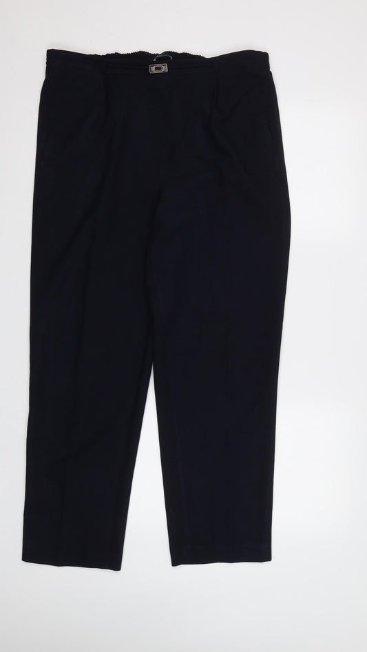 BM Womens Blue   Rain Trousers Trousers Size 12 L28 in - Elastic Waist Band