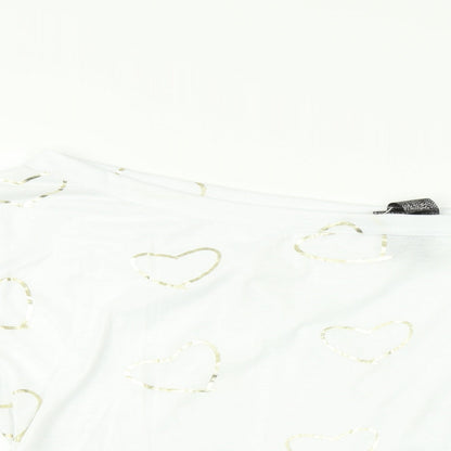 Preworn Womens White    Pyjama Top Size L  - Heart print