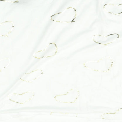 Preworn Womens White    Pyjama Top Size L  - Heart print