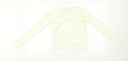 H&M Girls White   Pullover Jumper Size 11-12 Years