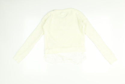 H&M Girls White   Pullover Jumper Size 11-12 Years