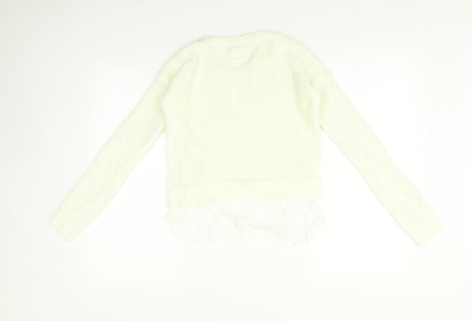 H&M Girls White   Pullover Jumper Size 11-12 Years