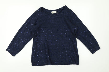 Womens UK Size L Knitwear Blue Pullover Jumper