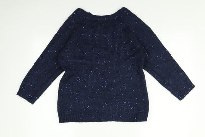 Womens UK Size L Knitwear Blue Pullover Jumper
