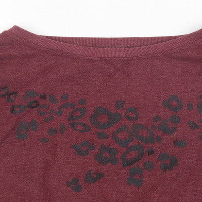 Atmosphere Womens Red Animal Print  Pullover Sweatshirt Size 12