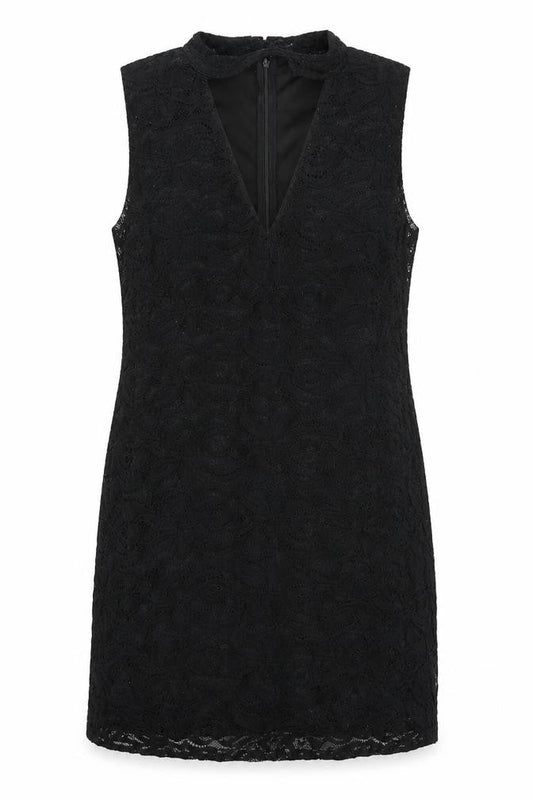 Front view of AX women’s black floral sheath, size UK 14