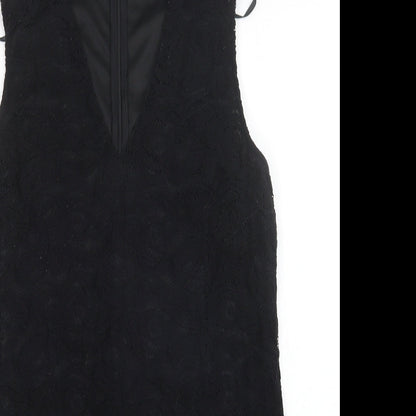 AX Womens Black Floral  Sheath  Size 14