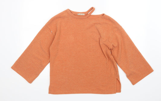 Womens UK Size S Zara Orange Pullover Jumper