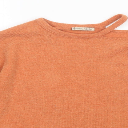 Womens UK Size S Zara Orange Pullover Jumper