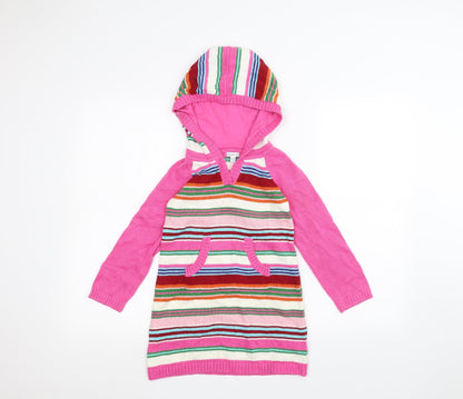 Gap Girls Pink Striped  Pullover Hoodie Size 5 Years