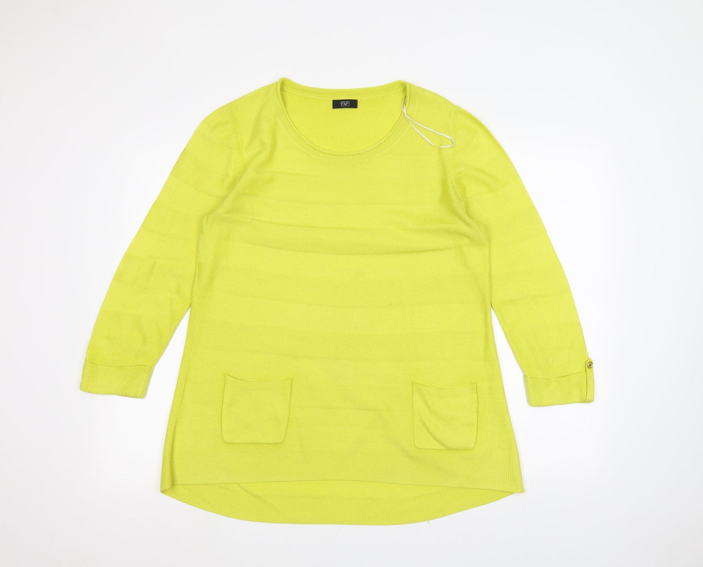 F&F Womens Yellow   Basic T-Shirt Size 8