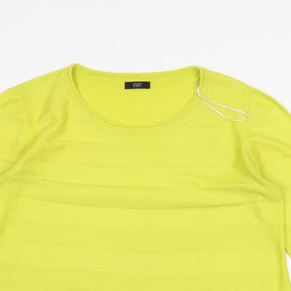F&F Womens Yellow   Basic T-Shirt Size 8
