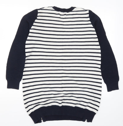 Dorothy Pekrins Womens Blue Striped Knit Pullover Jumper Size 14