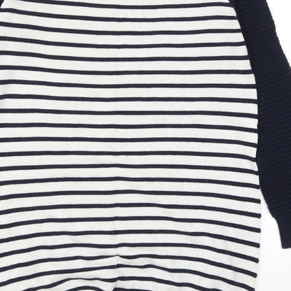 Dorothy Pekrins Womens Blue Striped Knit Pullover Jumper Size 14