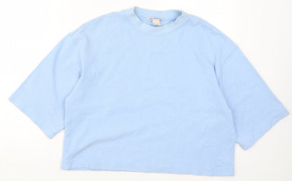 Womens UK Size XS H&M Blue Basic T-Shirt