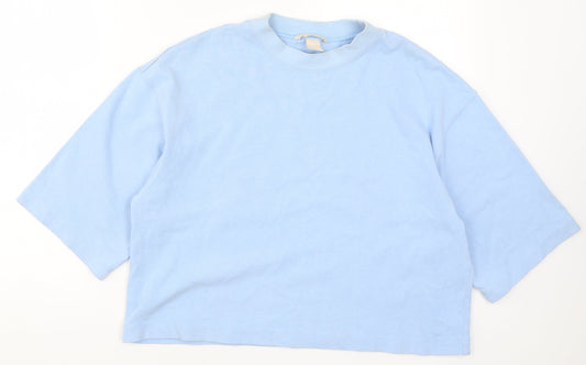 Womens UK Size XS H&M Blue Basic T-Shirt