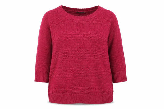 Front view of Savoir women’s pink knit jumper, size UK 18