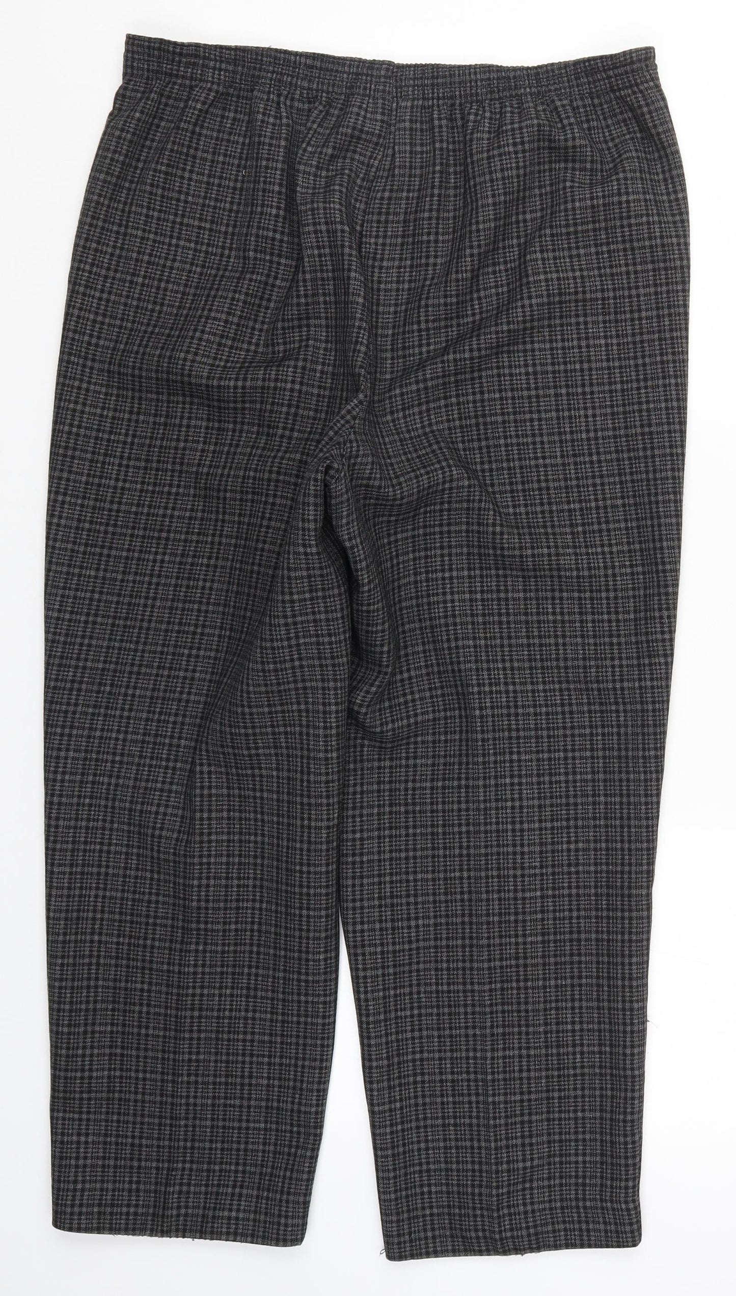 Bonmarché Womens Grey Check  Trousers  Size 12 L24 in