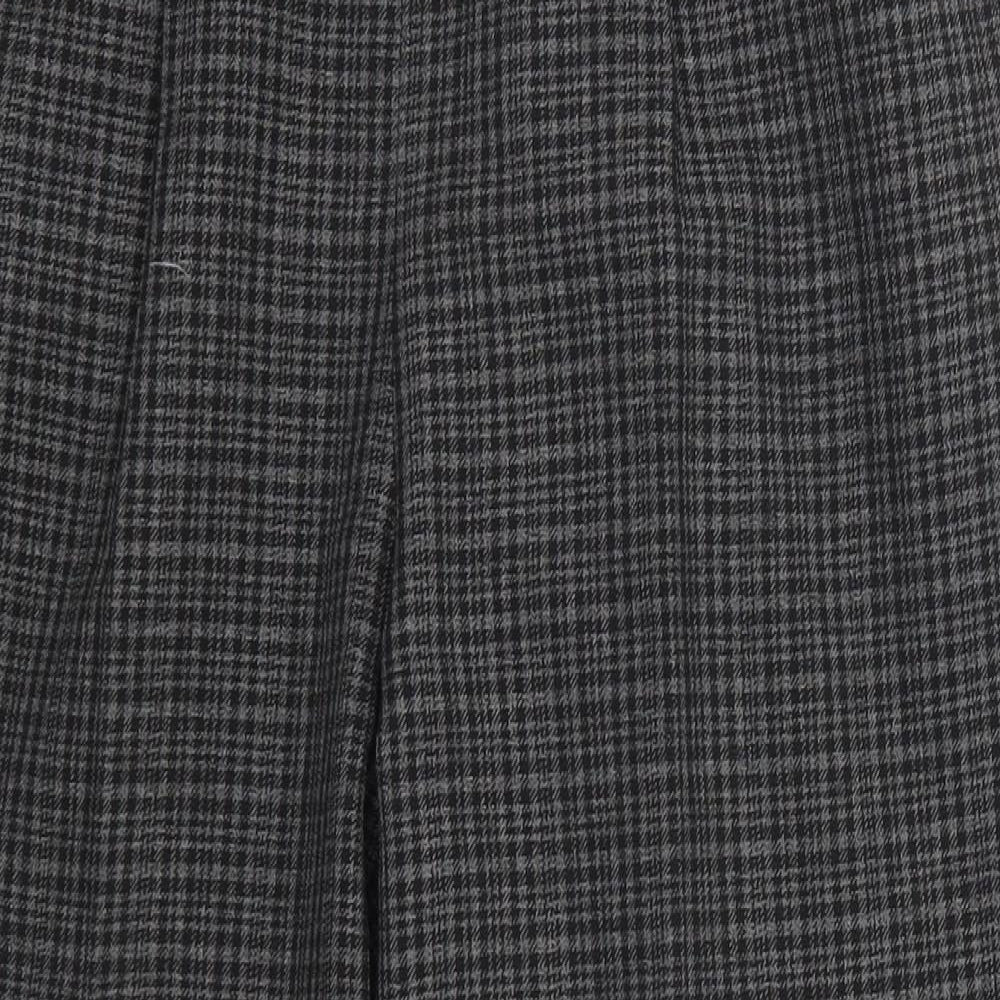 Bonmarché Womens Grey Check  Trousers  Size 12 L24 in