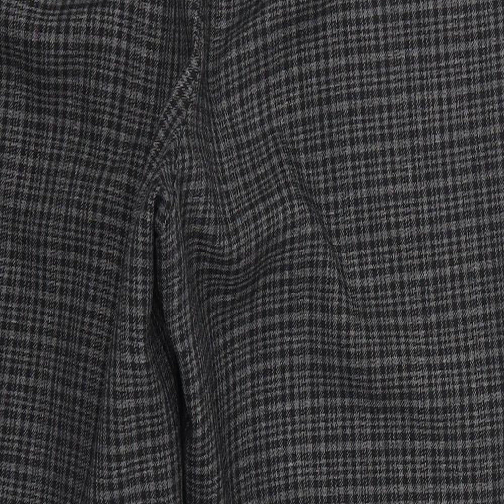 Bonmarché Womens Grey Check  Trousers  Size 12 L24 in